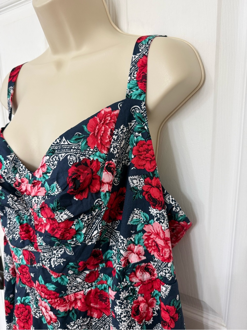 NWT Torrid Retro Chic Floral Poplin Fit & Flare Midi Dress 3X - Picture 8 of 14